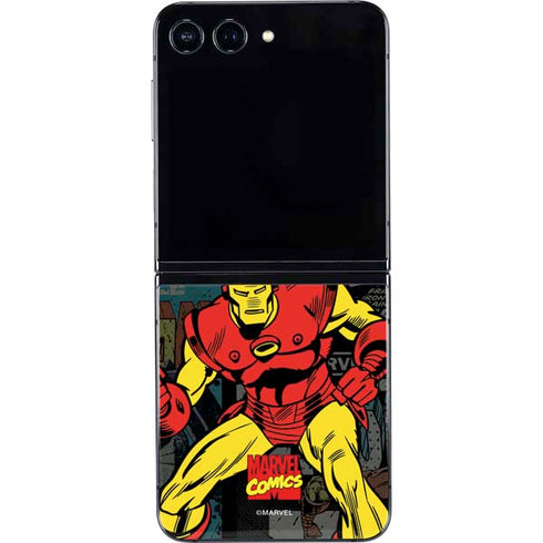 Marvel Classic Comics Iron Man Action Vintage Galaxy Z Flip5 5G Skin
